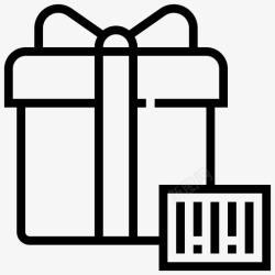 礼物条形码条形码礼品盒标签图标高清图片