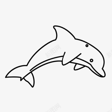 海豚鳍状肢鲸鱼图标图标