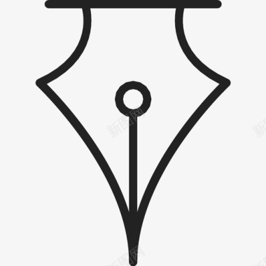 水笔笔尖自来水笔图标图标