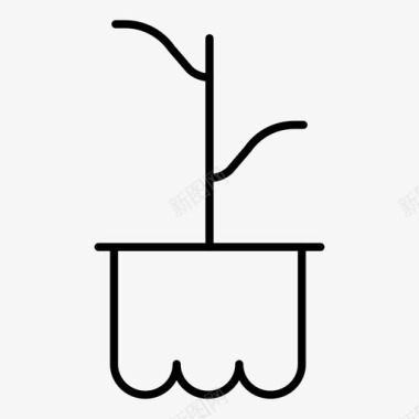 盆栽植物裸树死植物图标图标