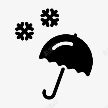 玩雪的冬天伞保护雪图标图标