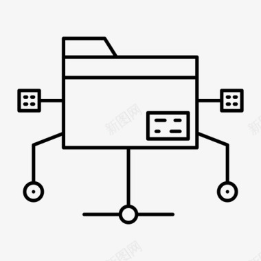 线点连接文件夹存档连接图标图标