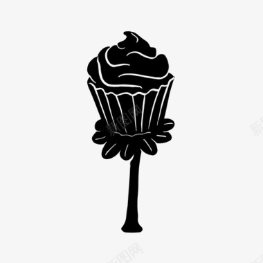 纸杯蛋糕甜点手绘素描图标图标