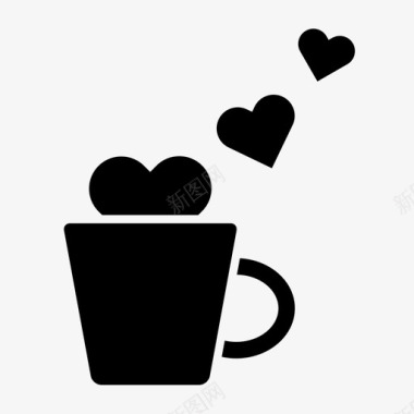 咖啡爱心杯子图标图标
