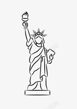 自由女神像纽约雕塑图标图标