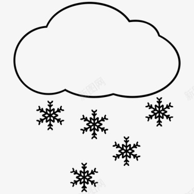 玩雪的冬天雪雪花雪云图标图标