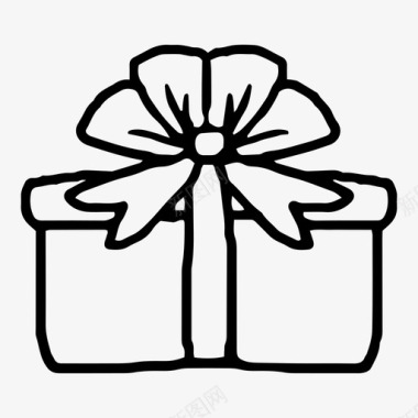 礼物盒子丝带图标图标