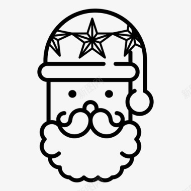 圣诞老人胡子礼物图标图标