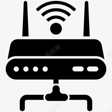 无线调制解调器互联网连接wifi图标图标