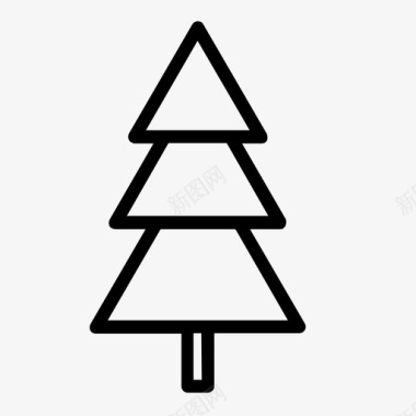松树圣诞节植物图标图标