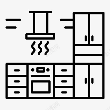 厨房煤气灶设备厨房排气罩厨柜图标图标