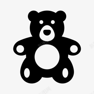 泰迪熊毛绒玩具图标图标