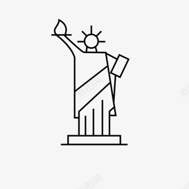 纽约地标自由女神像图标图标