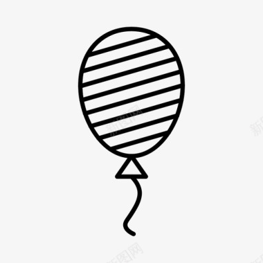 卡通生日气球气球生日装饰图标图标