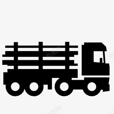 原木卡车木材运输图标图标