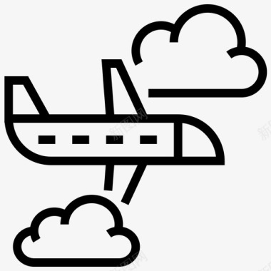 飞机云旅游图标图标