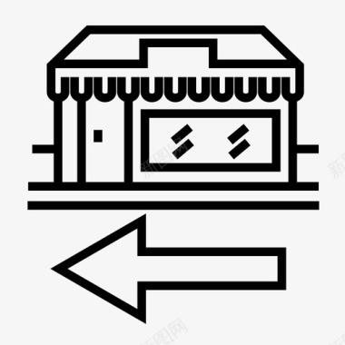 左边一侧商店方向方向标志左边方向图标图标