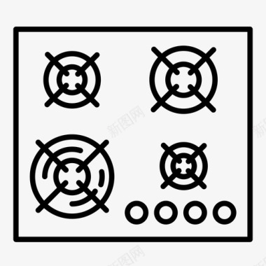 厨房电器banner炉顶烹饪煤气炉图标图标