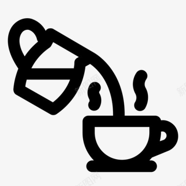 倒咖啡冷却杯子图标图标
