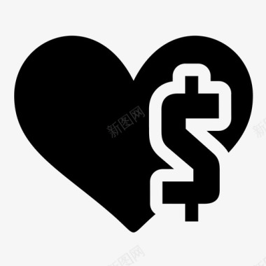 火焰美元图标心美元爱情图标图标