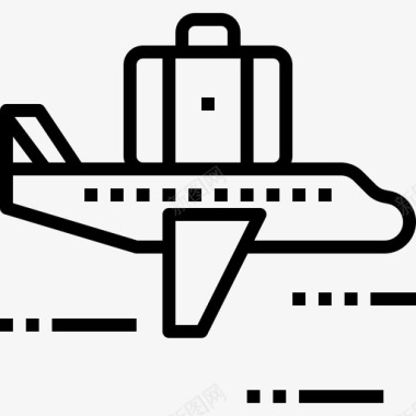 商务旅行飞机旅行箱图标图标