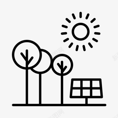 绿色能源图标太阳能生态环保图标图标