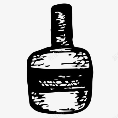 瓶子酒精手绘图标图标