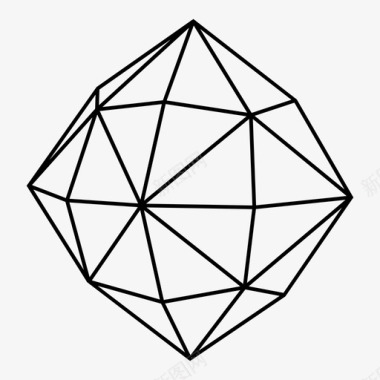 几何形六边形八面体三维数学图标图标