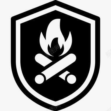 防火盾火灾保险消防图标图标