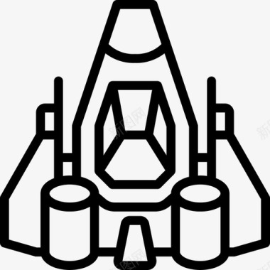 勇敢战斗战斗机太空太空2号轮廓图标图标