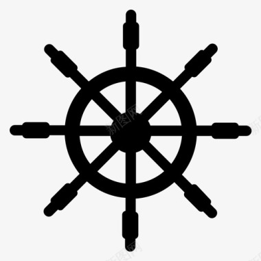 方向盘舵船舵图标图标