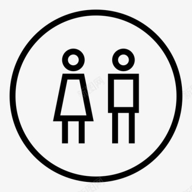女孩和男孩洗手间图标图标