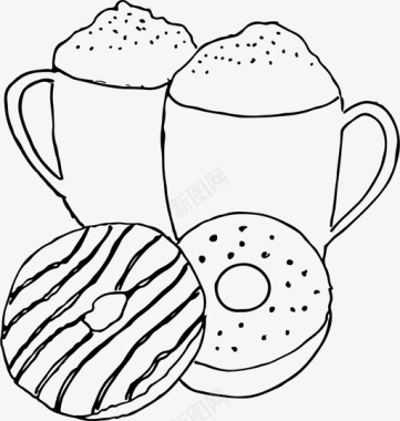 甜点早餐咖啡图标图标