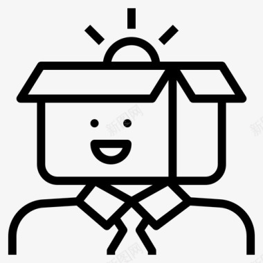 盒子创造性思维化身盒子图标图标
