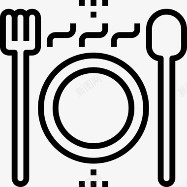 餐厅热食餐食餐盘图标图标