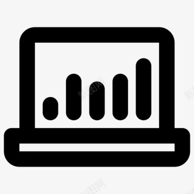 电脑展示图表笔记本电脑分析销售图表图标图标