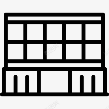 写字楼线性建筑图标图标