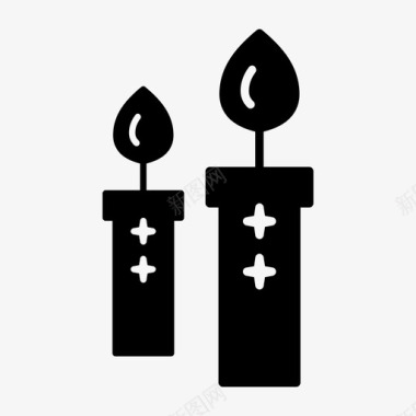 圣诞蜡烛生日蜡烛两支图标图标