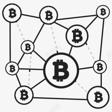 区块链背景比特币区块链加密货币图标图标