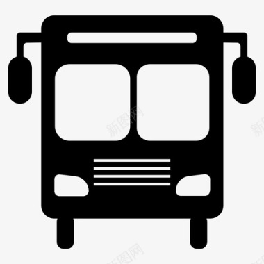 公共交通标识巴士四轮车公共交通图标图标