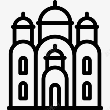 俄罗斯东正教教堂线性建筑直线型图标图标