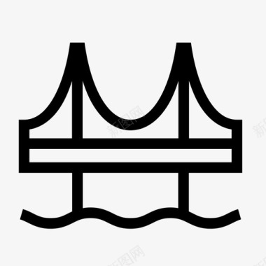 桥梁桩基桥梁天桥河流图标图标