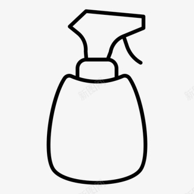 喷雾瓶清洁水图标图标