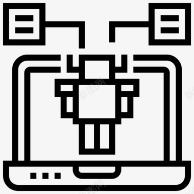 机器人计算机笔记本电脑图标图标