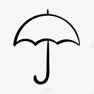 雨伞手绘雨图标图标