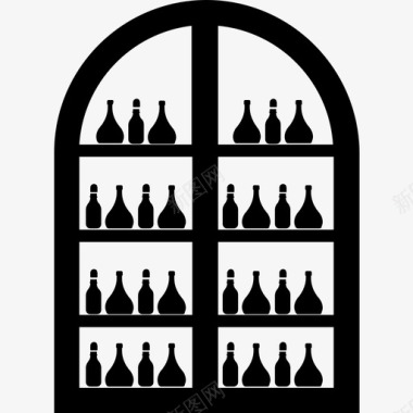 酒柜室内装饰酒窖图标图标
