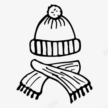 冬装帽子围巾图标图标
