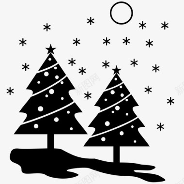 圣诞节圣诞节圣诞树雪花图标图标