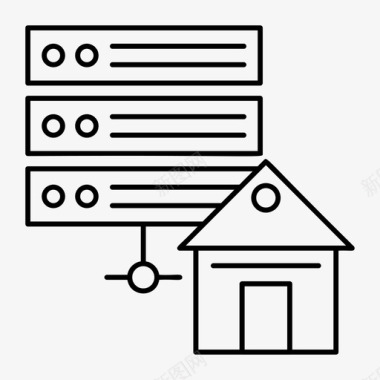 USB数据线服务器数据库房子图标图标