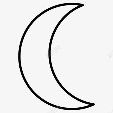 几何形新月月亮几何形状图标图标